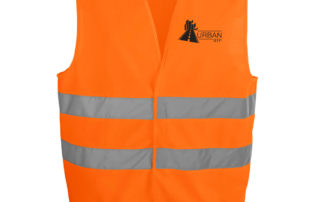 Gilet orange impression serigraphie flocage