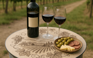 Plateau de tonneau de vin en métal alu dibond imprimé et personnalisé
