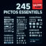 Pack de logos, pictos vectorisé, vecteurs, pas cher