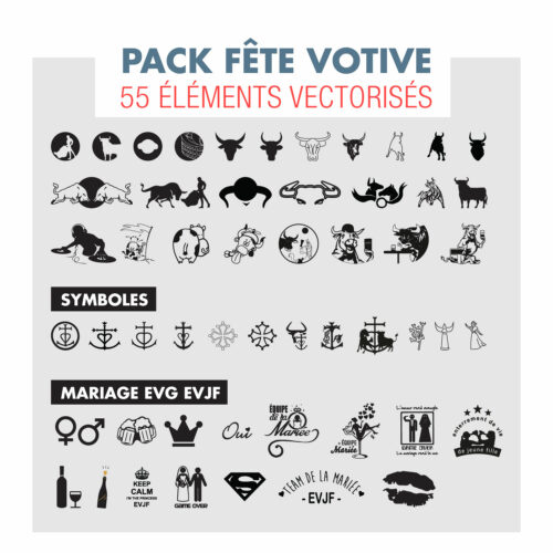 logo fête taureau pack vectoriel pas cher