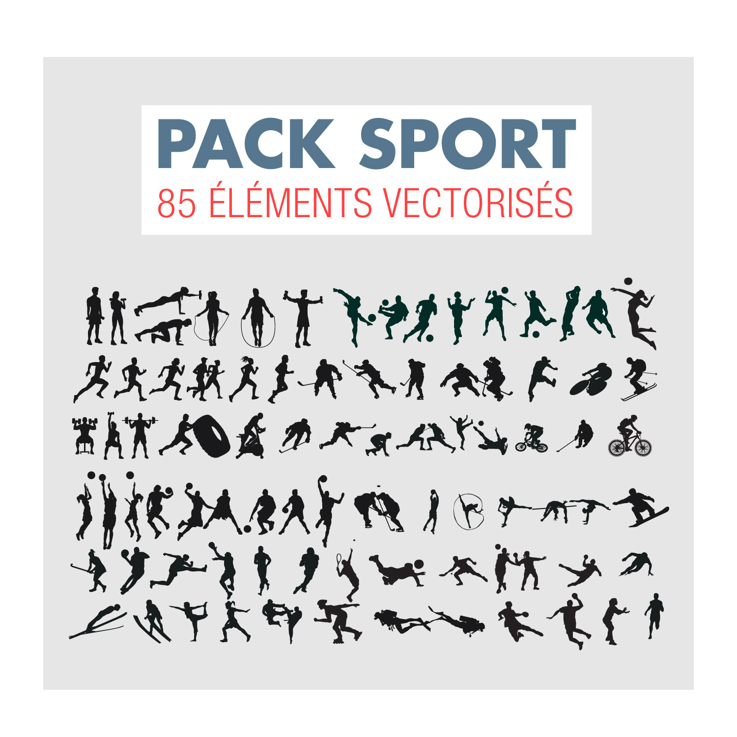 Pack vectoriel pas cher silhouette sport