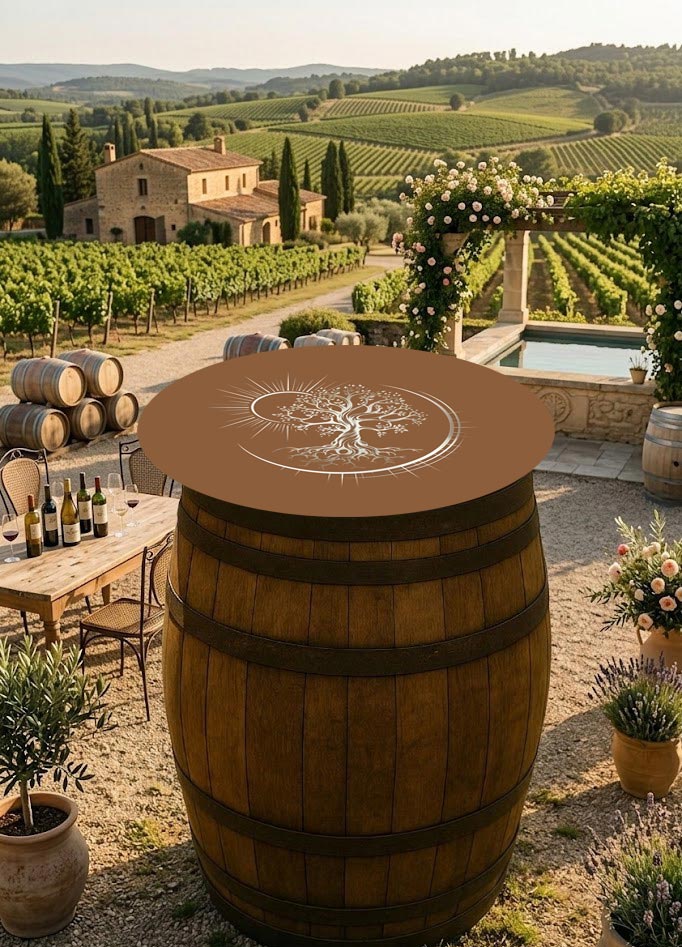 Plateau pour tonneau avec arbre de vie