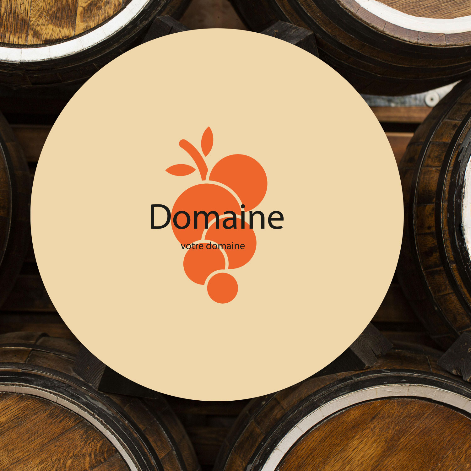 plateau pour tonneau de vin imprimé avec logo domaine viticole