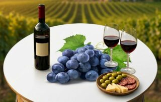 Plateau pour tonneau avec une impression en grappe de raisin