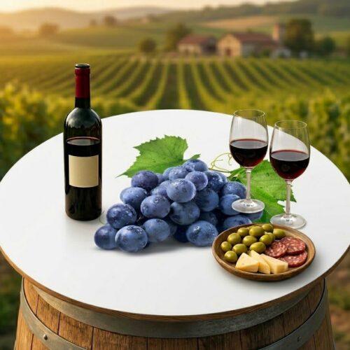 Plateau pour tonneau avec une impression en grappe de raisin