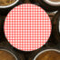 Plateau pour tonneau de vin impression nappe vichy rouge