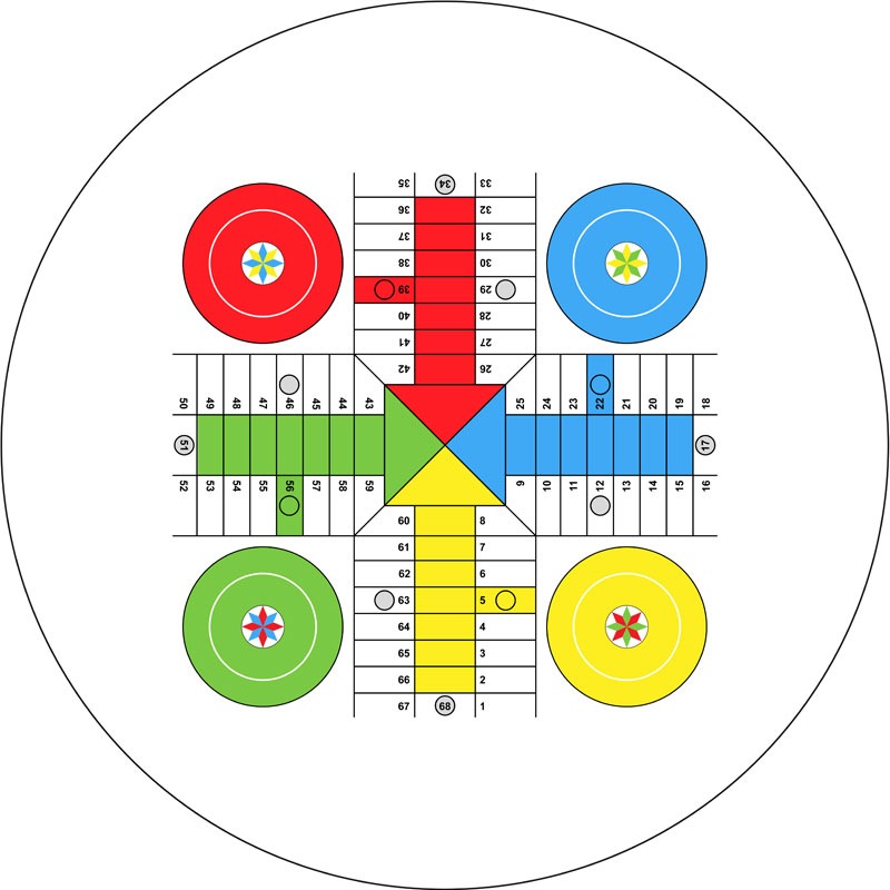 plateau-80×80-parchis plateau de jeu du parchis pour exterieur grand format