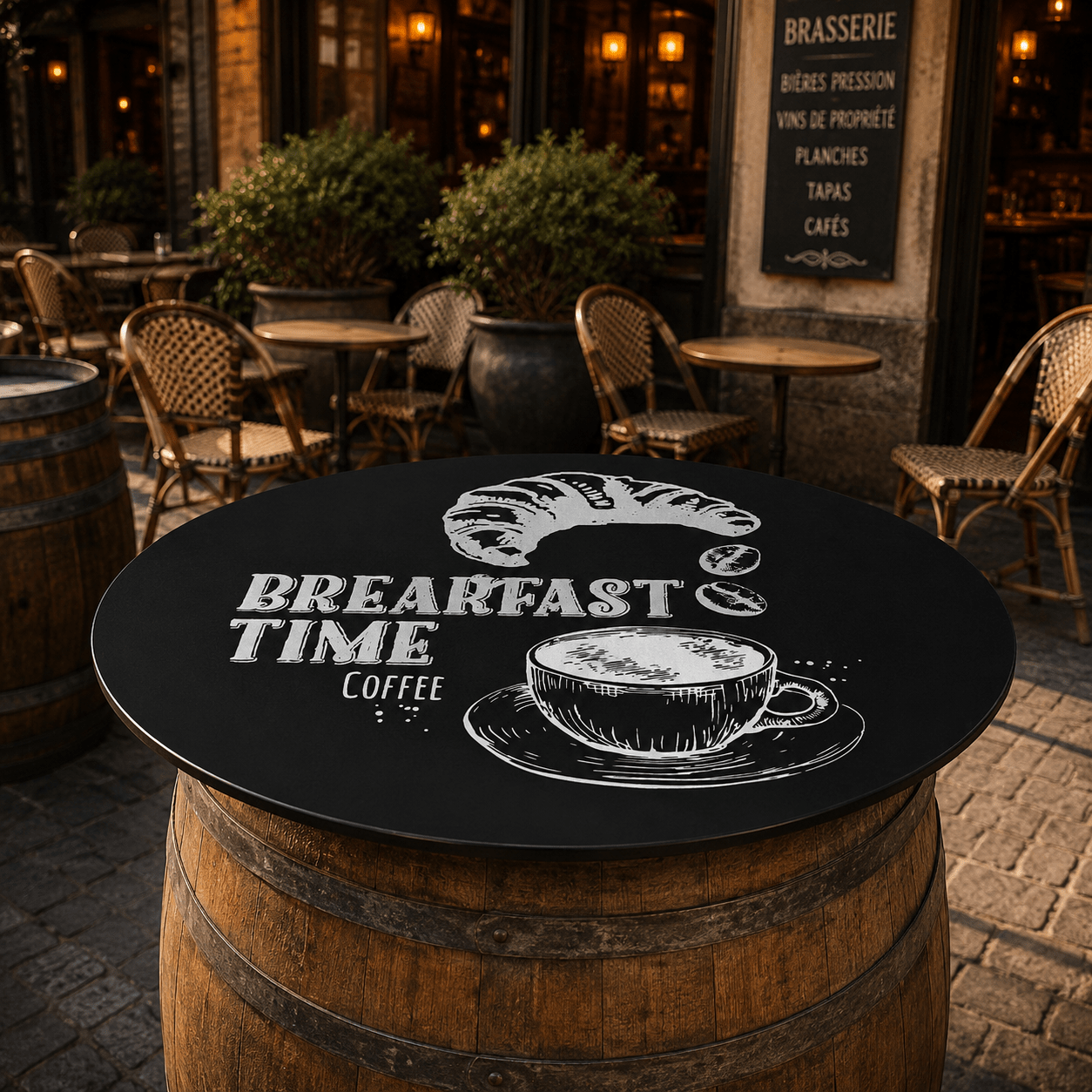 Table mange debout pour café, bar, brasserie, pub, camping