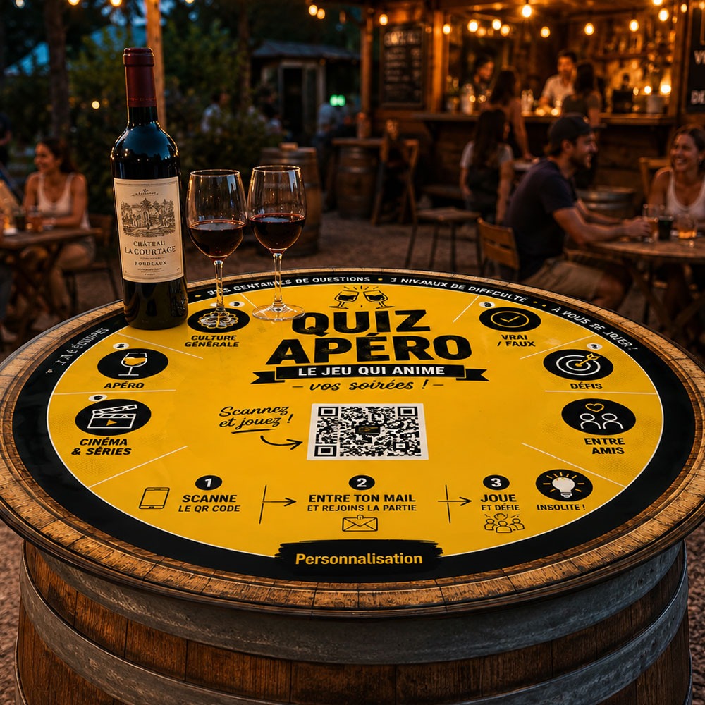 Plateau quiz apero pour tonneau